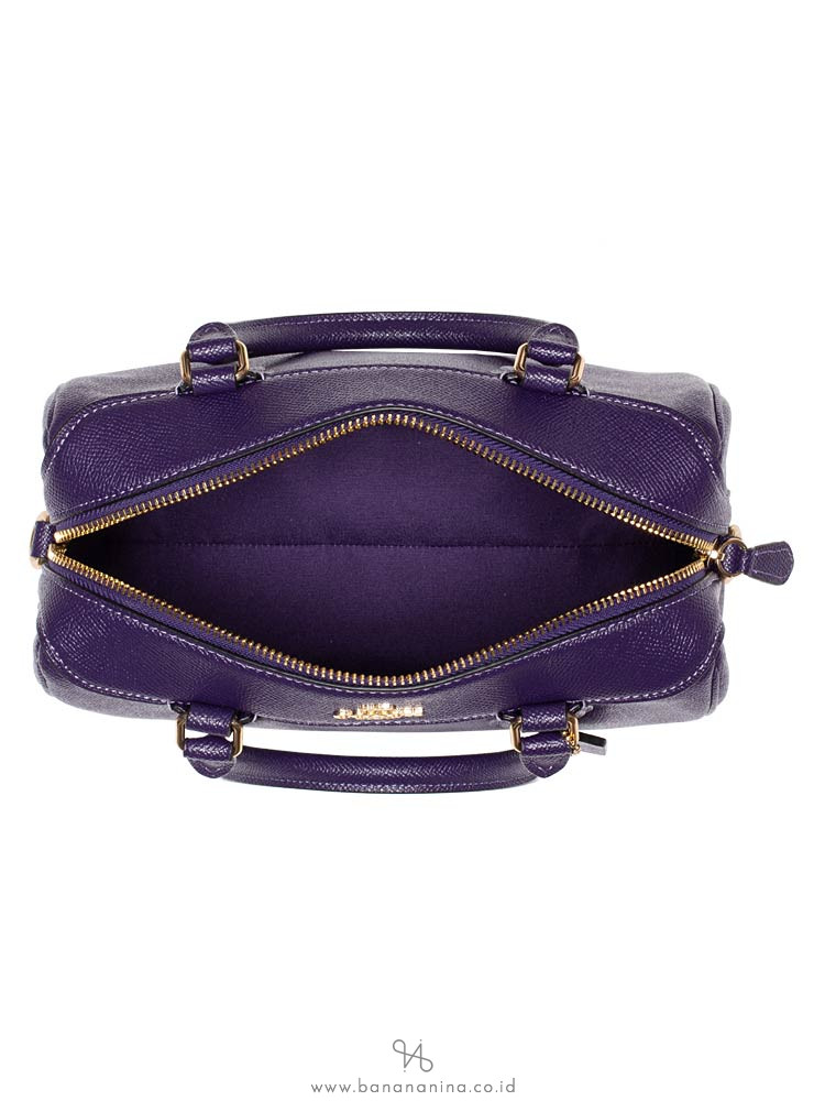 COACH 32202 Crossgrain Mini Bennett Satchel Dark Purple