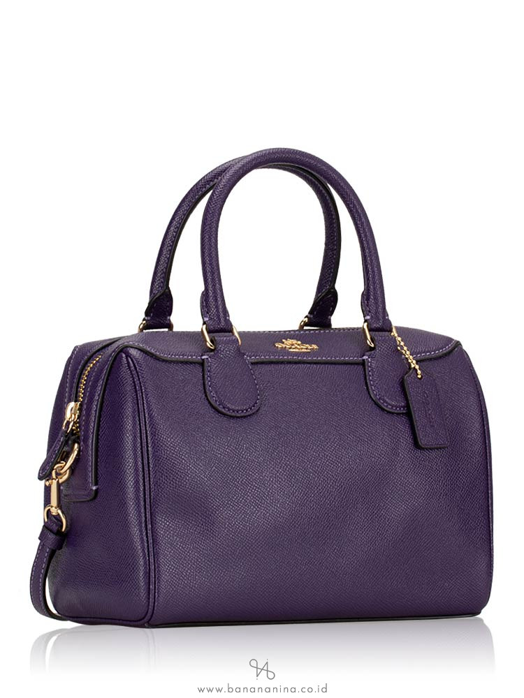 COACH 32202 Crossgrain Mini Bennett Satchel Dark Purple