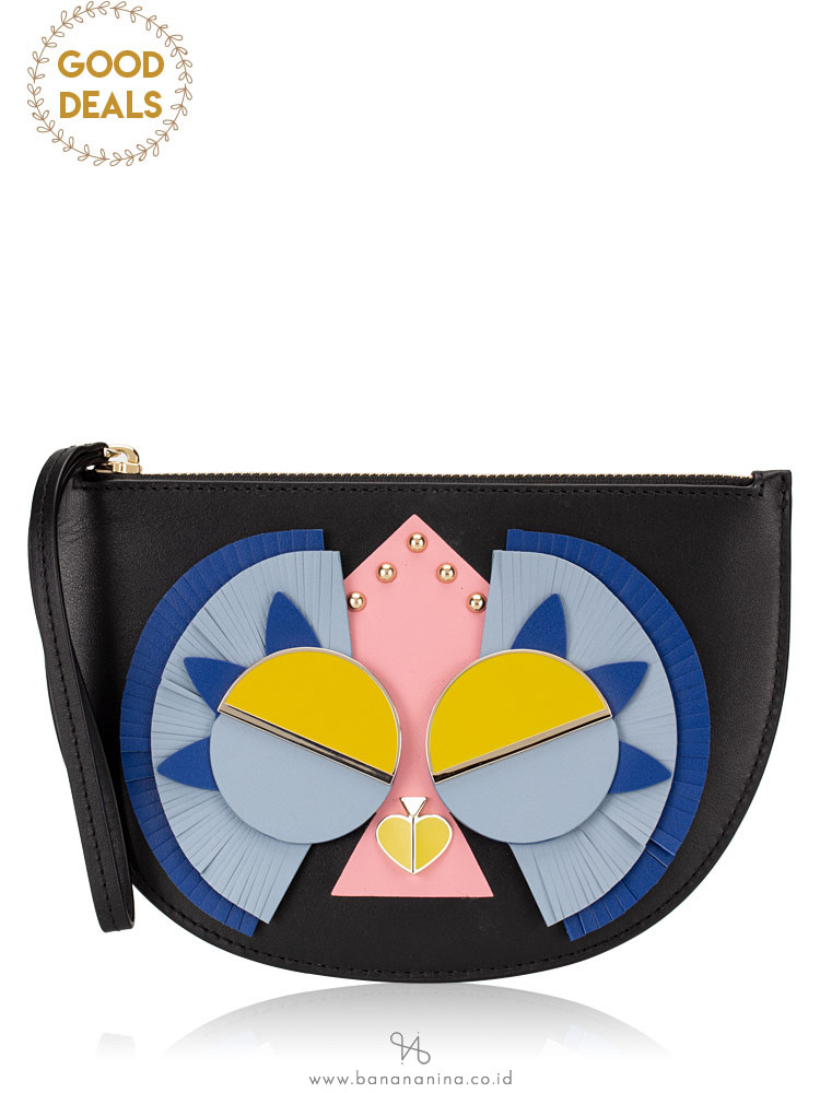 KATE SPADE Spademals Preeny Peacock Wristlet Black