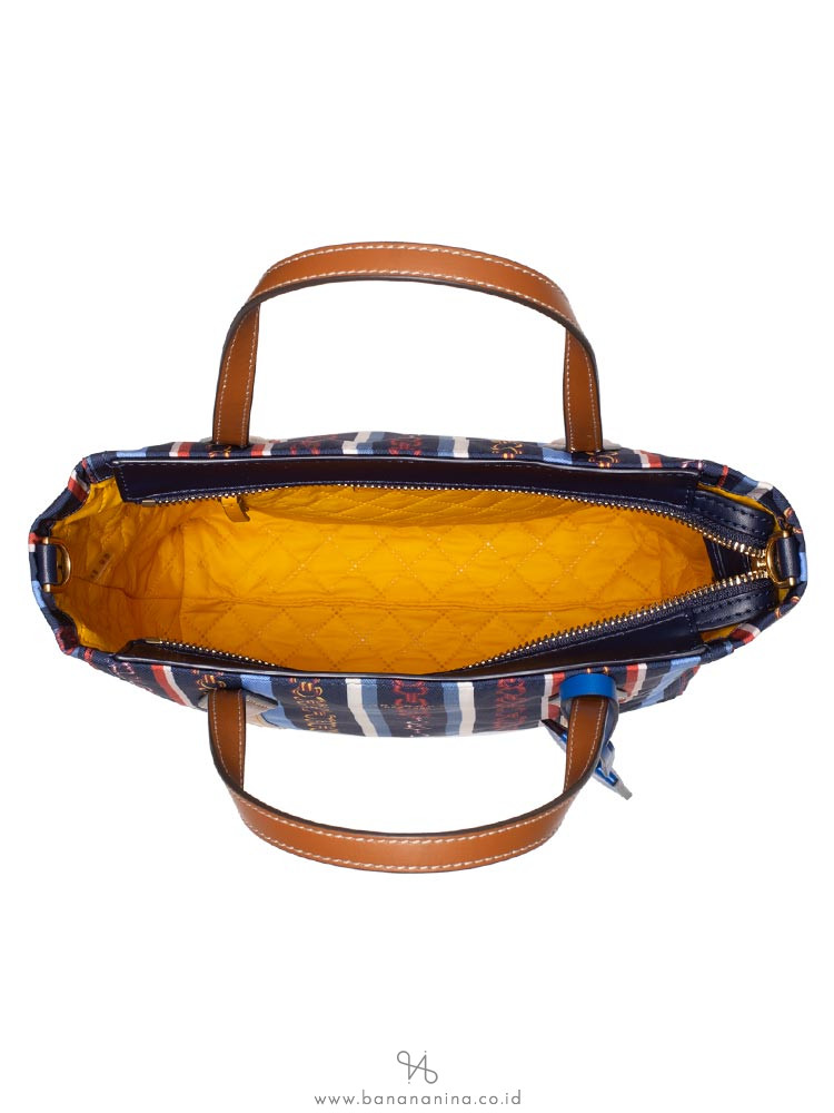 TORY BURCH Perry Nylon Printed Tote Gemini Multi Stripe