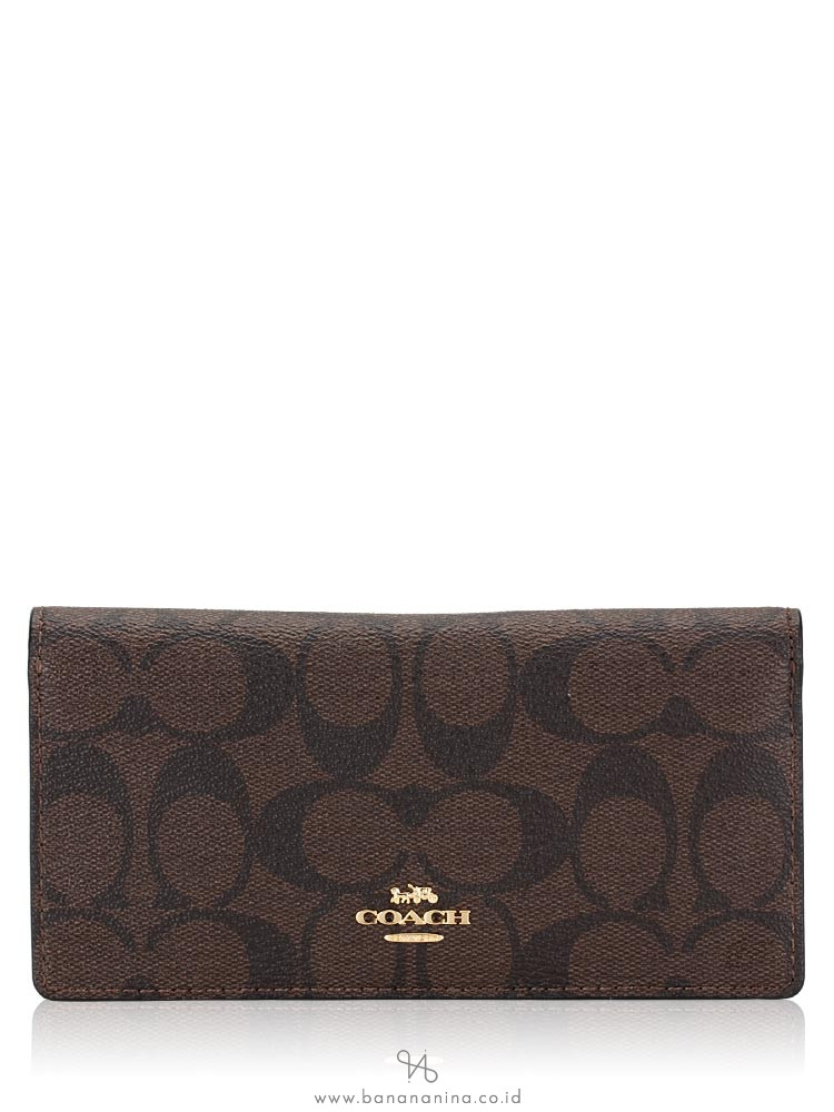 COACH 88026 Signature Bifold Wallet Brown Black