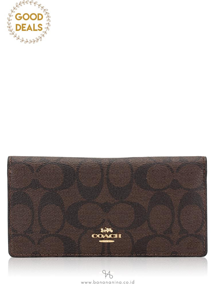 COACH 88026 Signature Bifold Wallet Brown Black