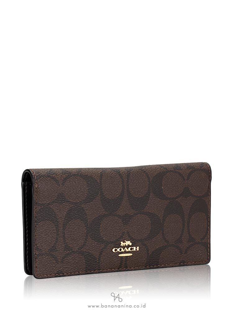 COACH 88026 Signature Bifold Wallet Brown Black