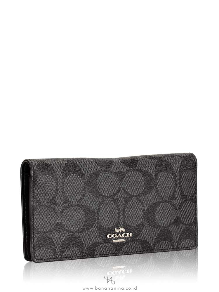 COACH 88026 Signature Bifold Wallet Black Smoke