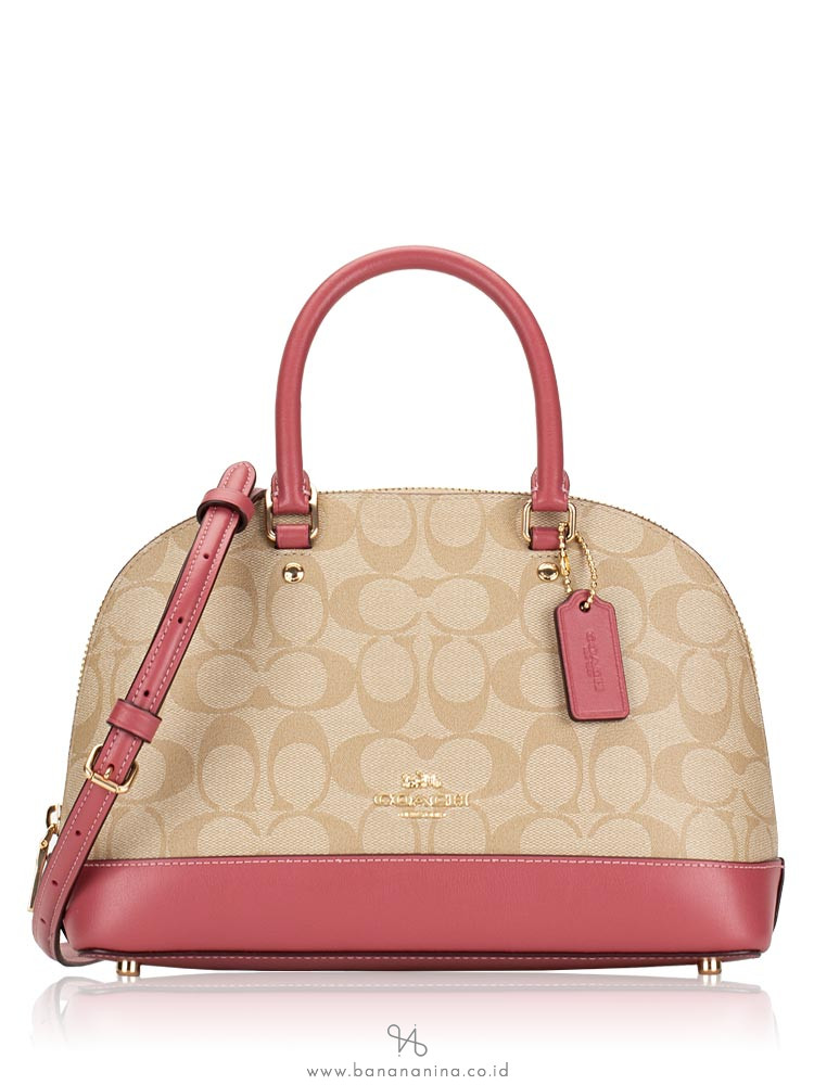 COACH 27583 Signature Mini Sierra Satchel Light Khaki Rouge