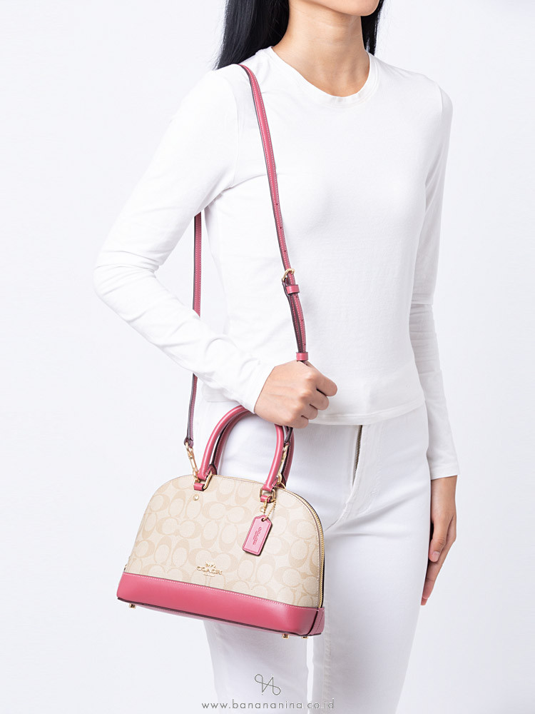 COACH 27583 Signature Mini Sierra Satchel Light Khaki Rouge