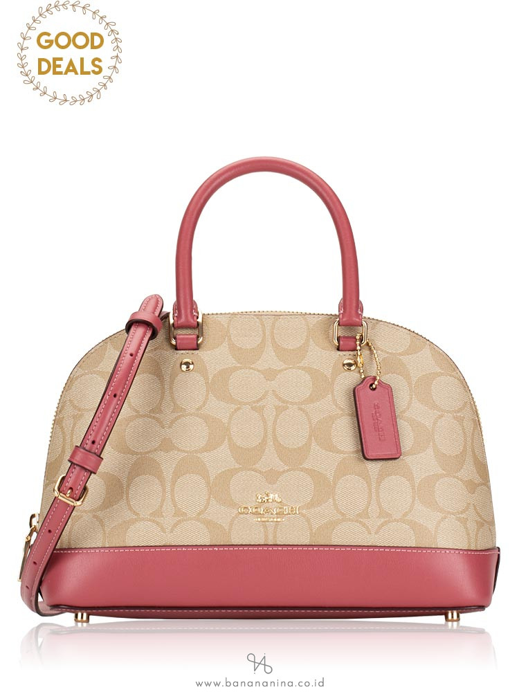 COACH 27583 Signature Mini Sierra Satchel Light Khaki Rouge