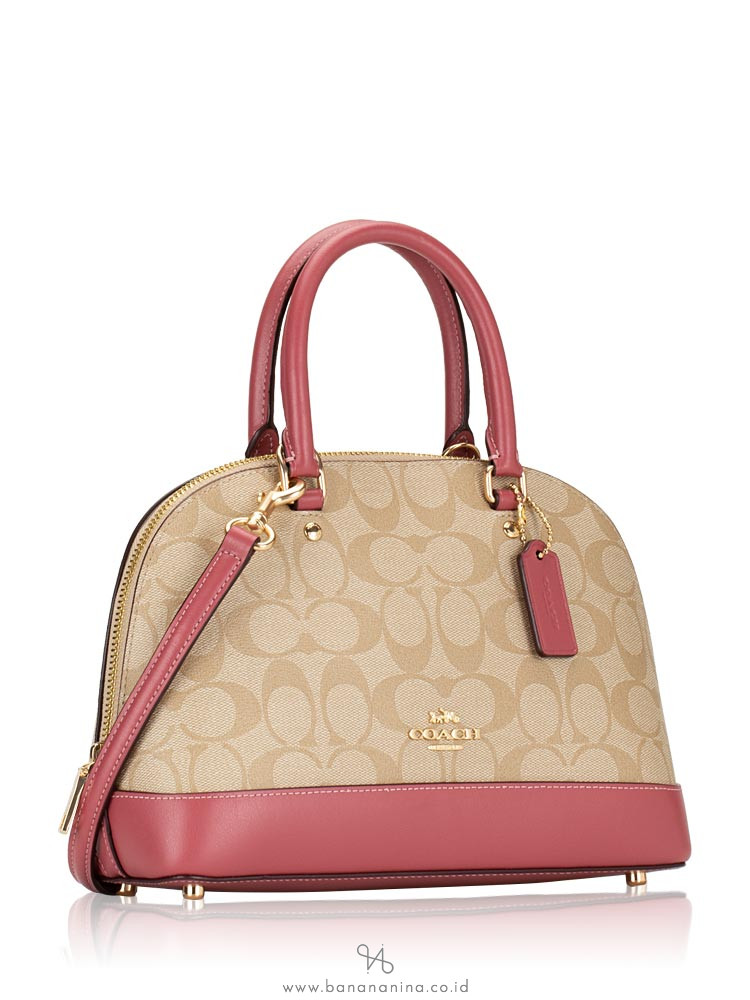 COACH 27583 Signature Mini Sierra Satchel Light Khaki Rouge