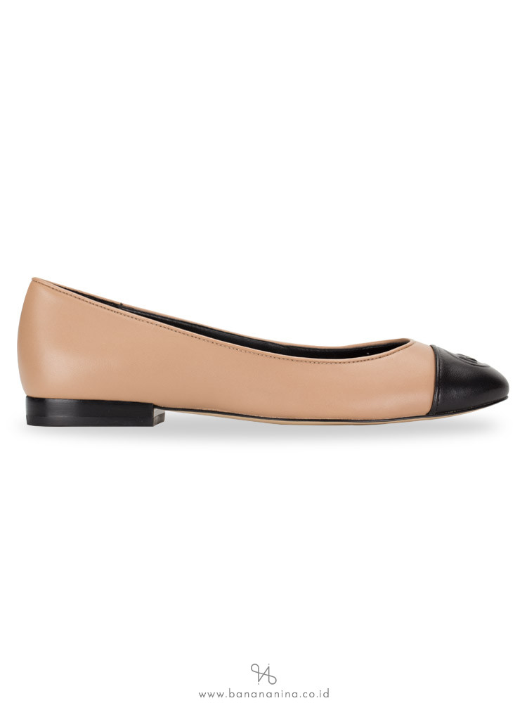 MICHAEL KORS Dylyn Leather Slip On Ballet Toffee Black Sz 9