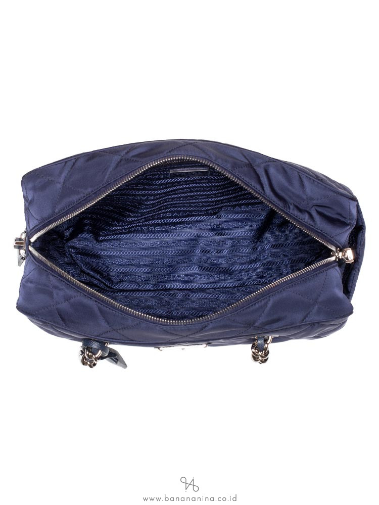 PRADA 1BB903 Tessuto Impuntu Tote Baltico