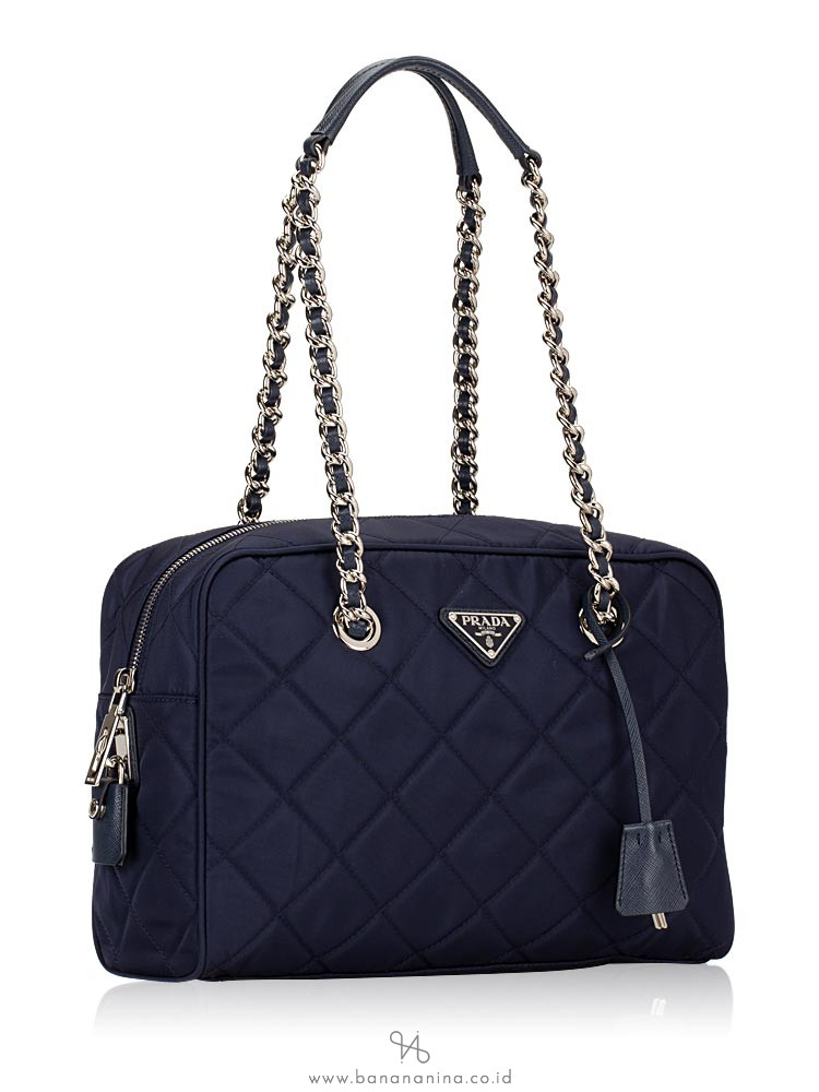 PRADA 1BB903 Tessuto Impuntu Tote Baltico
