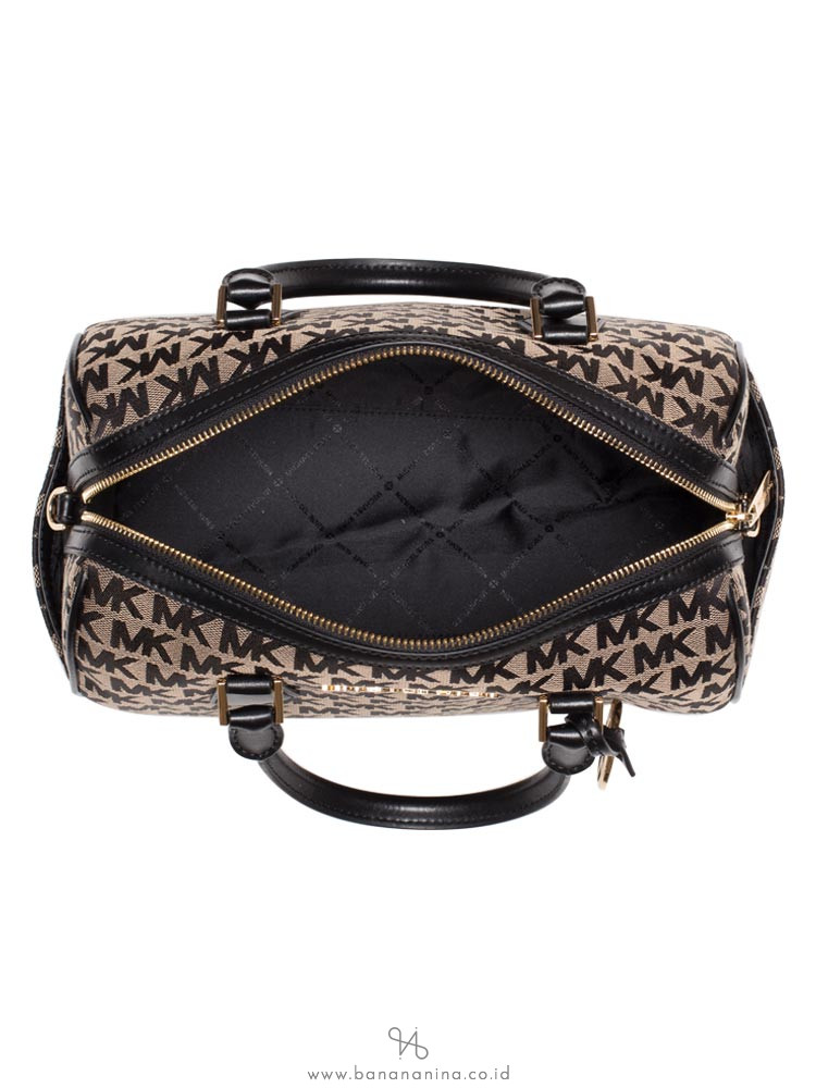 MICHAEL KORS Bedford Signature Large Duffle Bag Beige Black