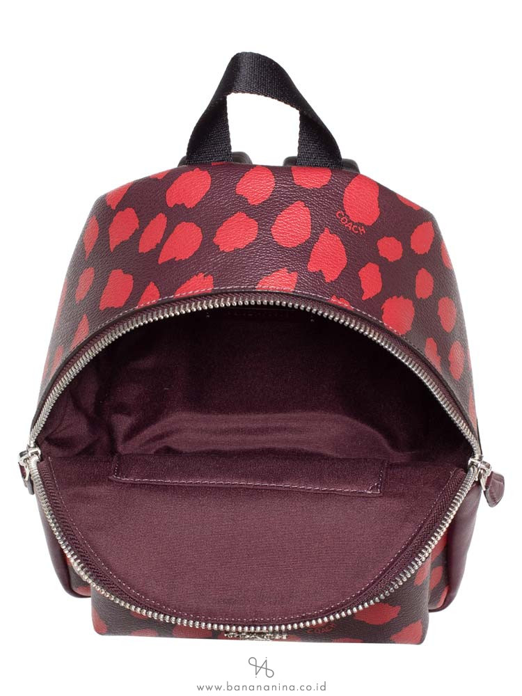 COACH 39030 Deer Spot Mini Charlie Backpack Raspberry