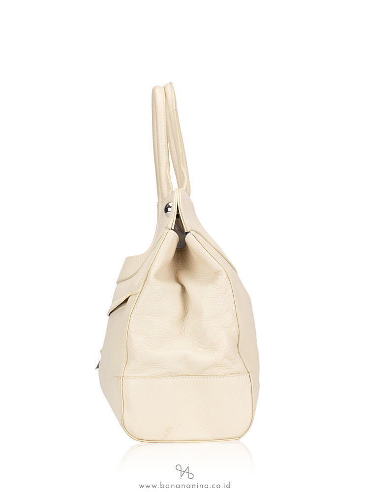 FURLA Roil Leather Tote Bag White
