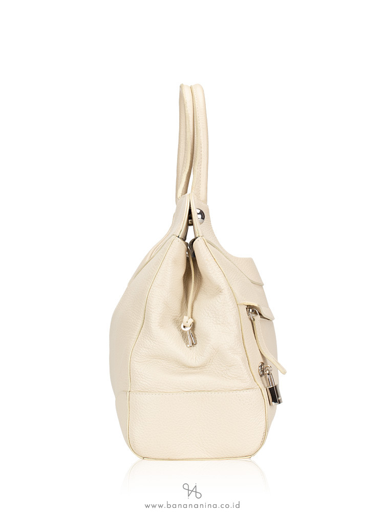 FURLA Roil Leather Tote Bag White