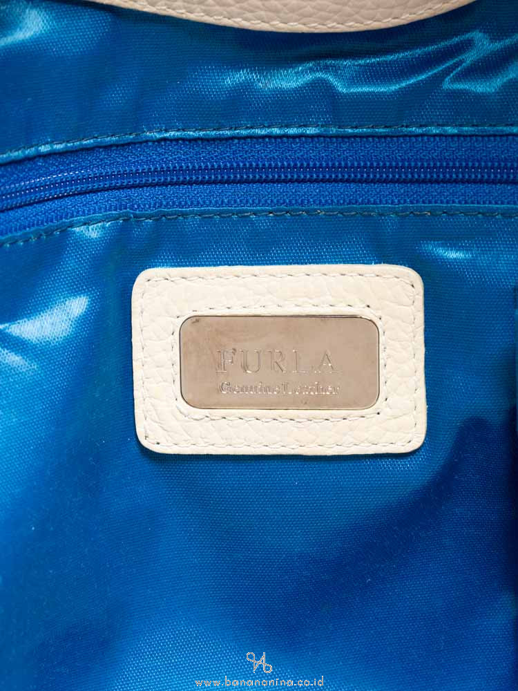 FURLA Roil Leather Tote Bag White