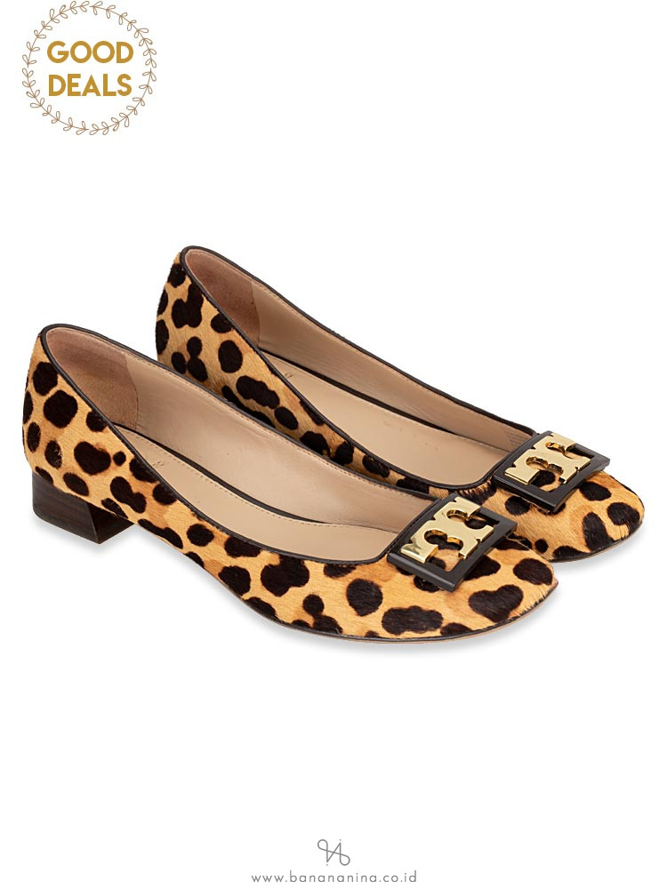 TORY BURCH Leopard Print Gigi Pump Coconut Sz 6.5