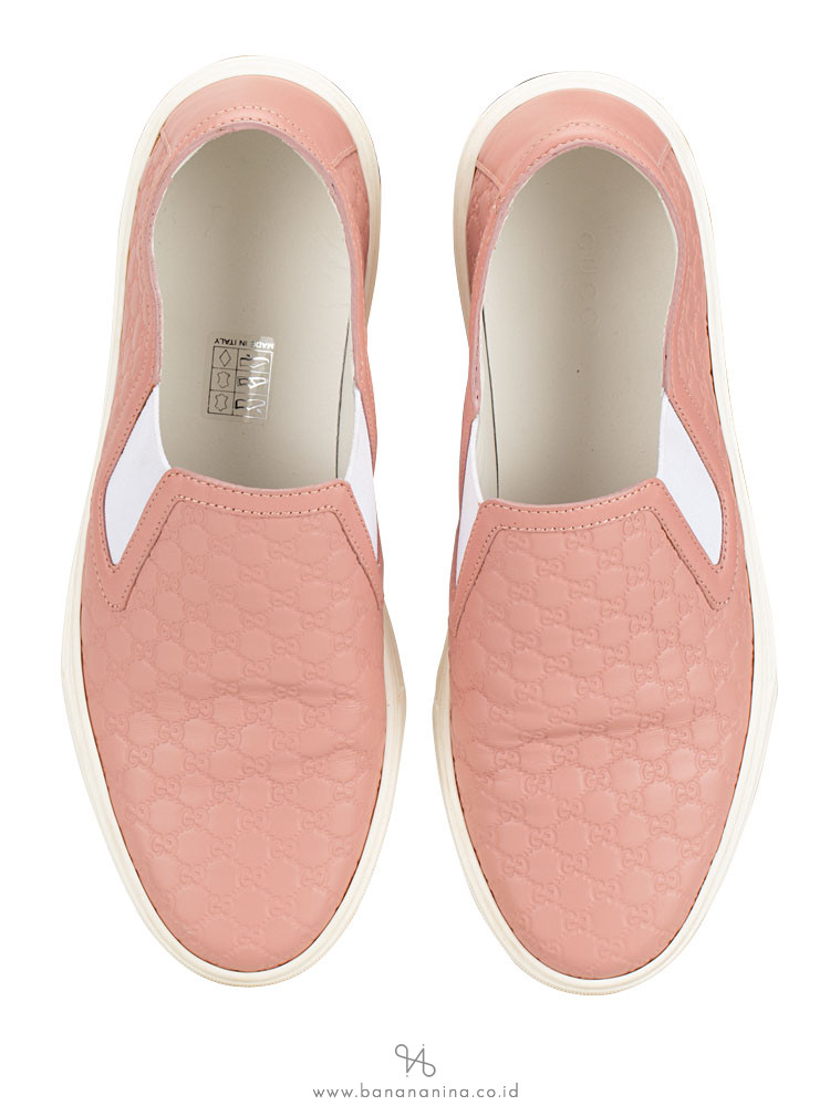 GUCCI Microguccissima Slip On Sneakers Soft Pink Sz 37