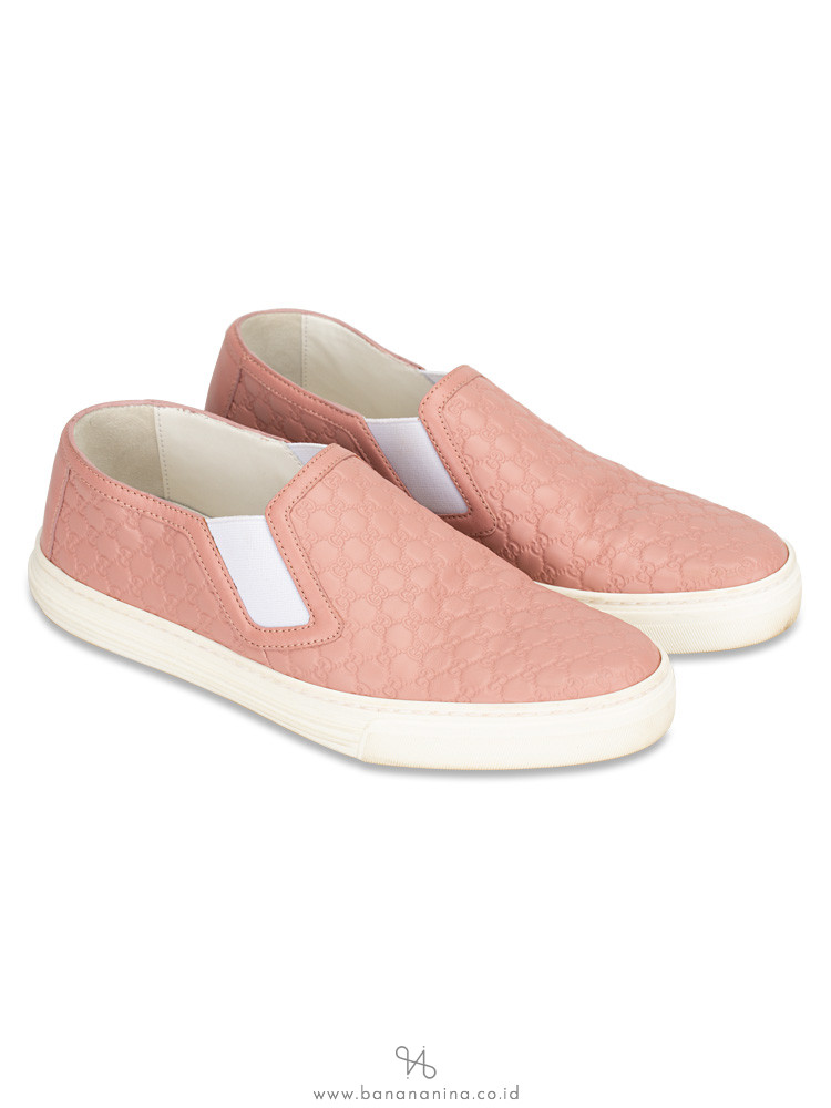 GUCCI Microguccissima Slip On Sneakers Soft Pink Sz 37