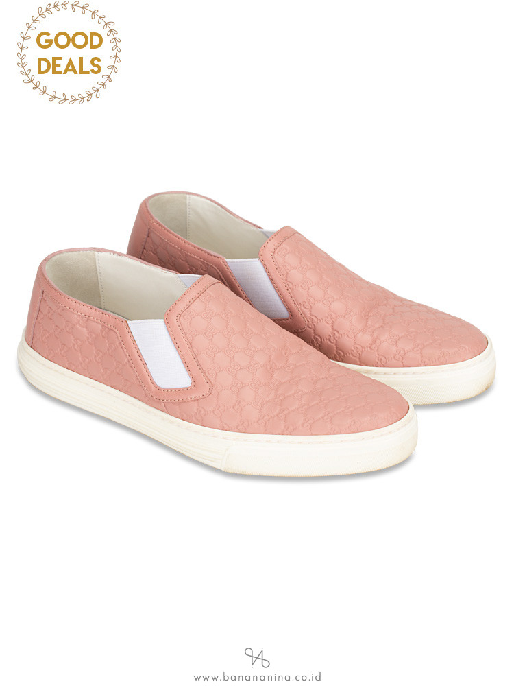 GUCCI Microguccissima Slip On Sneakers Soft Pink Sz 37