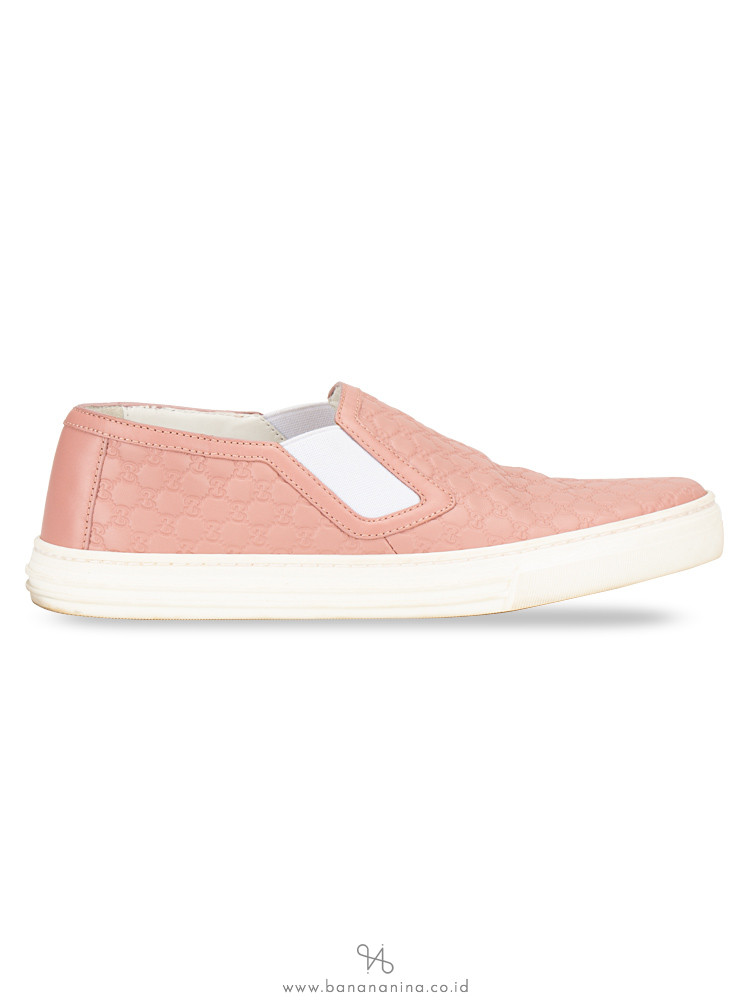 GUCCI Microguccissima Slip On Sneakers Soft Pink Sz 37