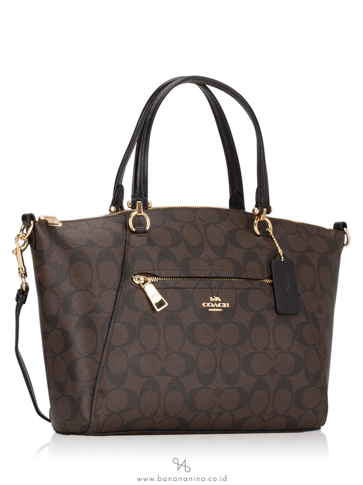 COACH 79998 Signature Prairie Satchel Brown Black