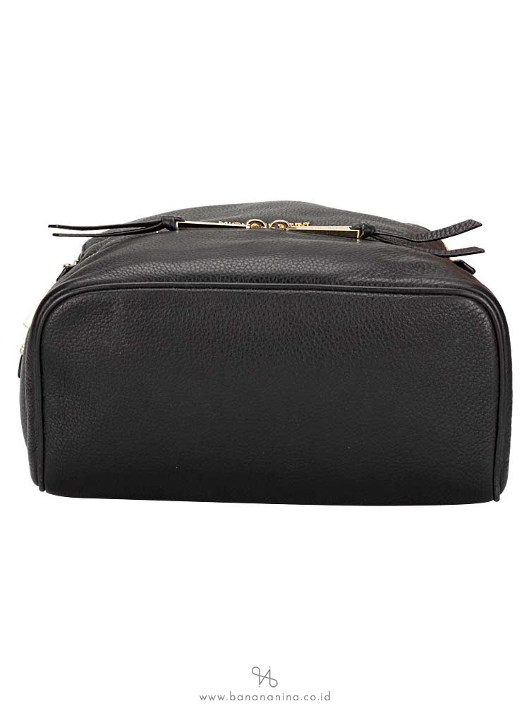 Michael Kors Rhea Leather Zip Medium Backpack Black