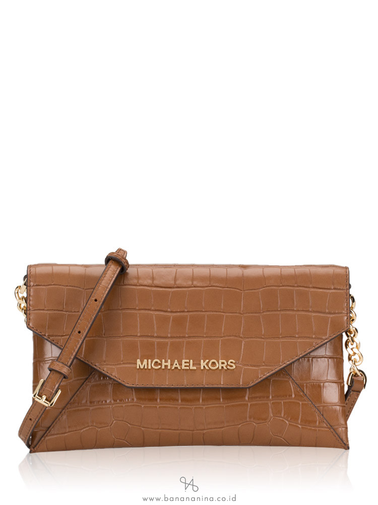 MICHAEL KORS Jet Set Item Croco Leather Medium Envelope Crossbody Luggage