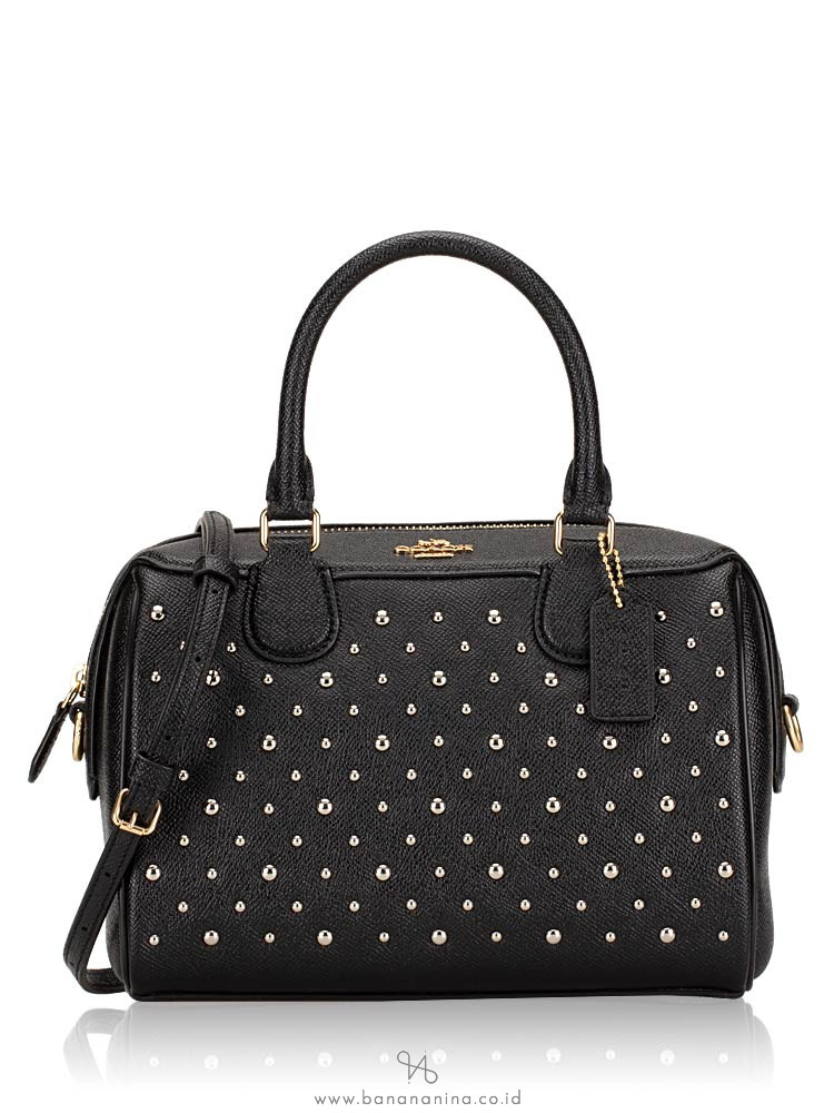 COACH 77913 Crossgrain With Rivet Stud Mini Bennet Black