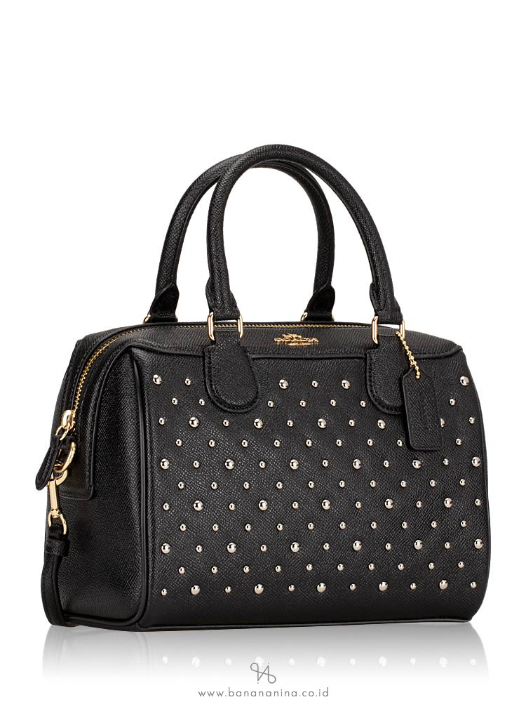 COACH 77913 Crossgrain With Rivet Stud Mini Bennet Black