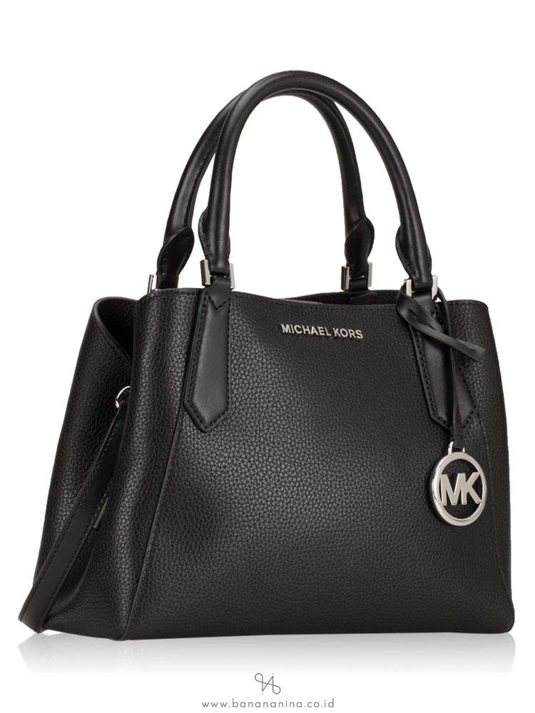 MICHAEL KORS Kimberly Leather Small Satchel Black