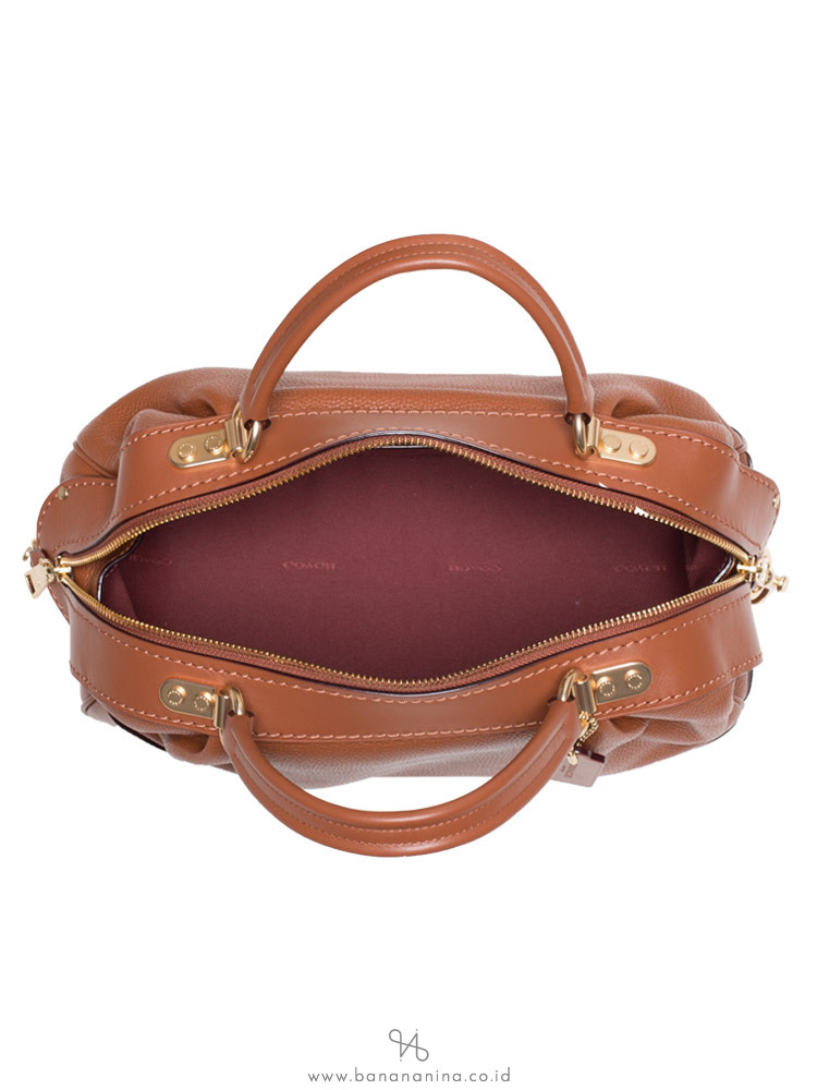 COACH 69621 Pebble Leather Lane Satchel Saddle