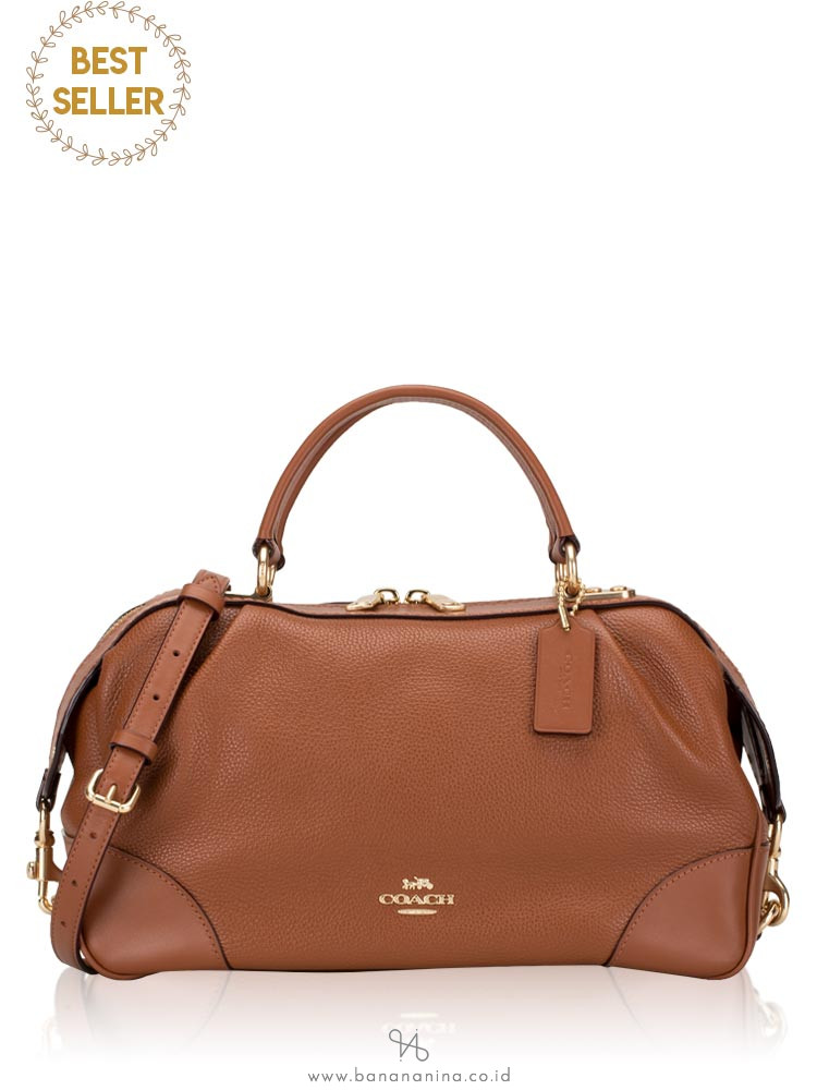 COACH 69621 Pebble Leather Lane Satchel Saddle