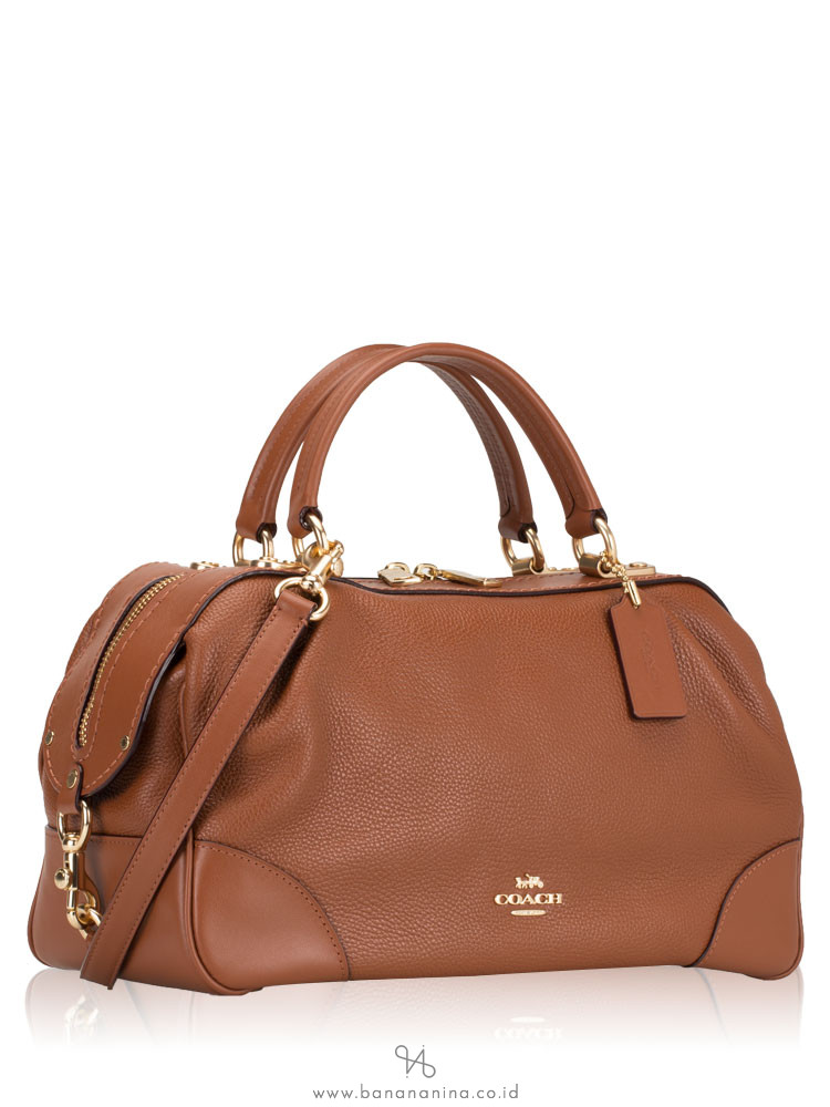 COACH 69621 Pebble Leather Lane Satchel Saddle