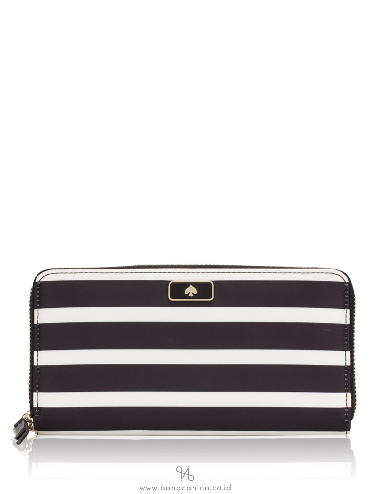 KATE SPADE Dawn Sailing Stripe Large Continental Wallet Black Multi