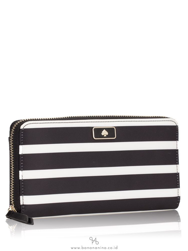KATE SPADE Dawn Sailing Stripe Large Continental Wallet Black Multi