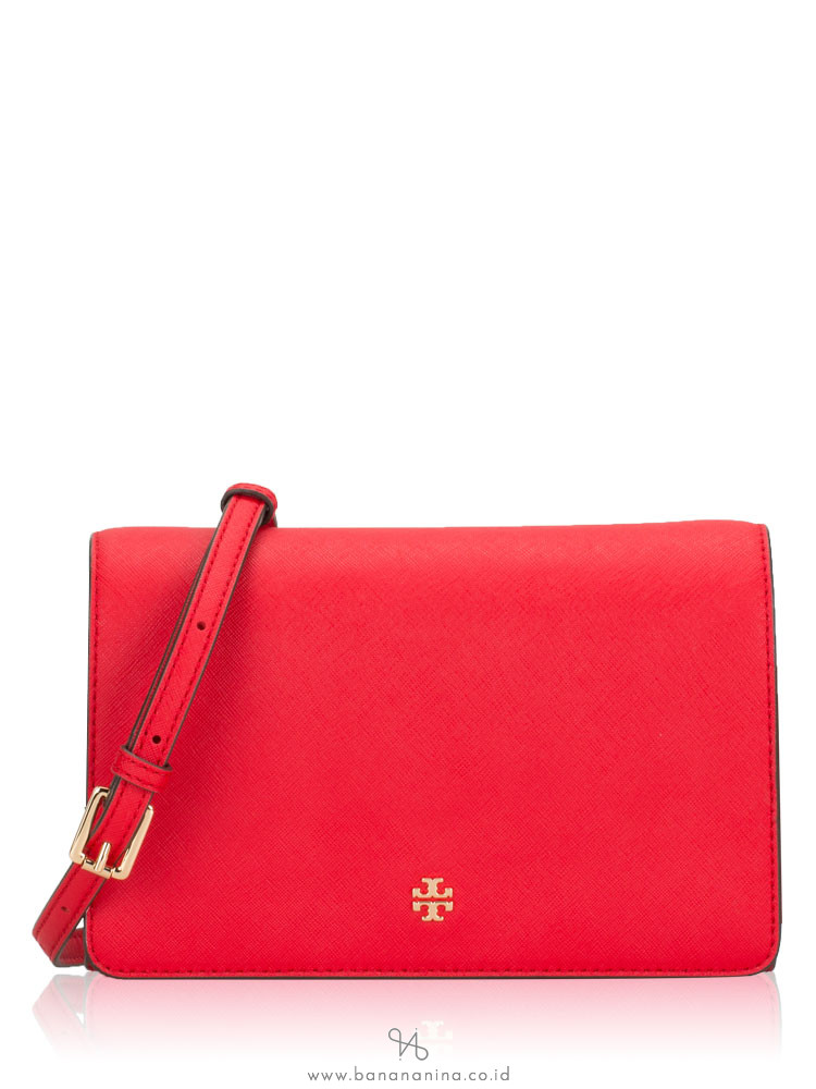 TORY BURCH Emerson Combo Flap Crossbody Brilliant Red