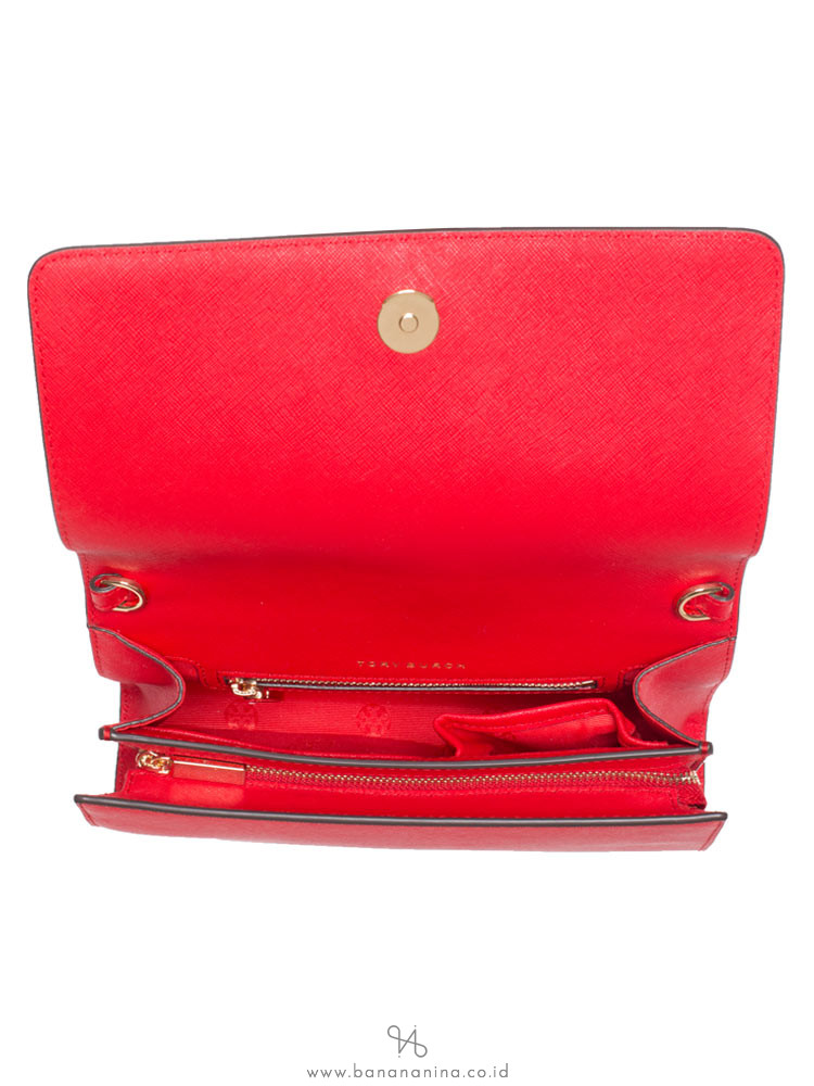 TORY BURCH Emerson Combo Flap Crossbody Brilliant Red