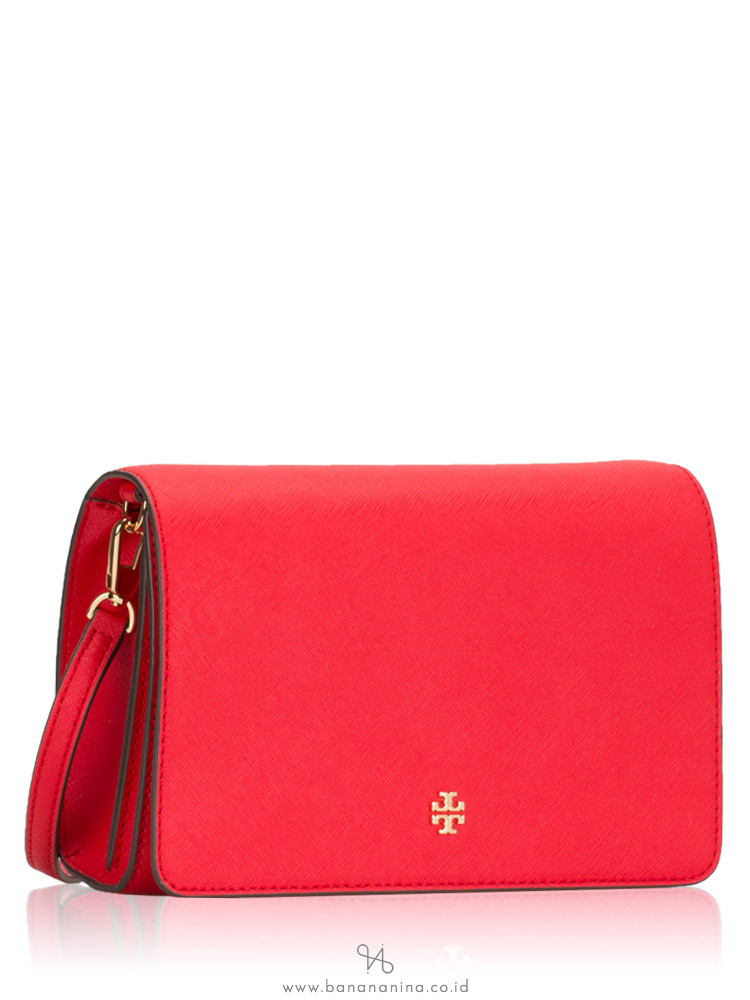 TORY BURCH Emerson Combo Flap Crossbody Brilliant Red