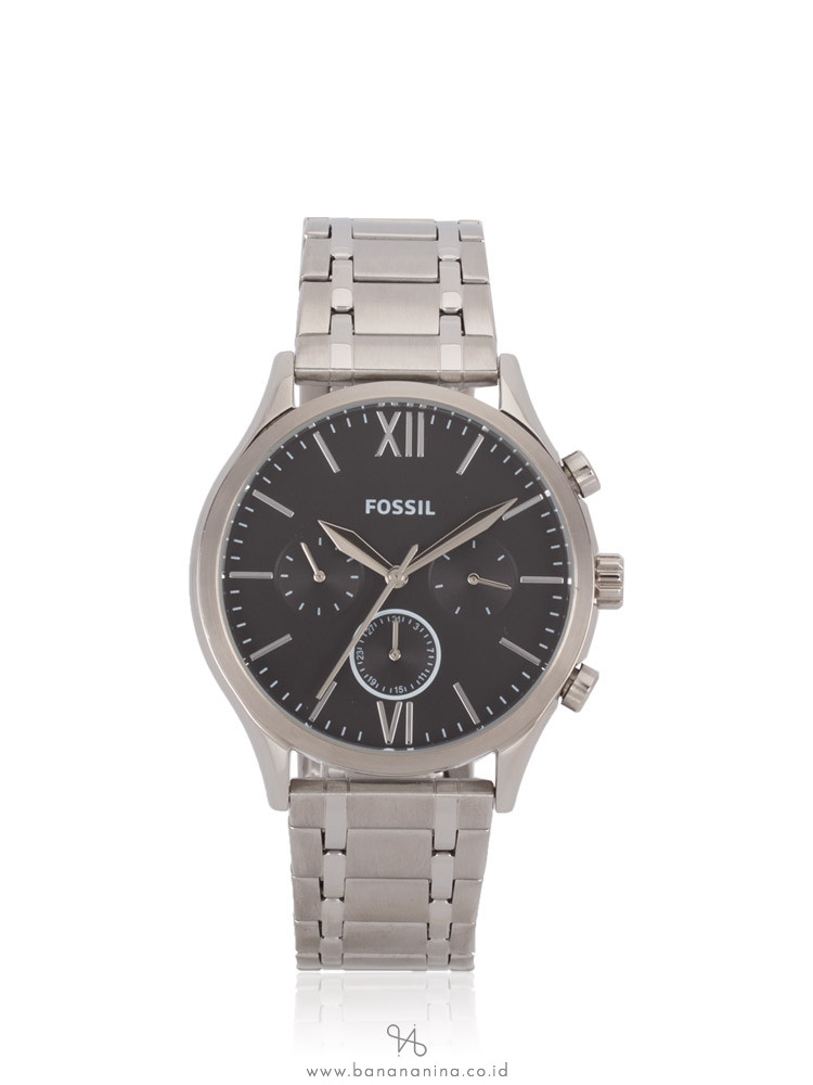 FOSSIL BQ2469 His and Her Fenmore Midsize Chronograph Stainless Gift Set Silver Black