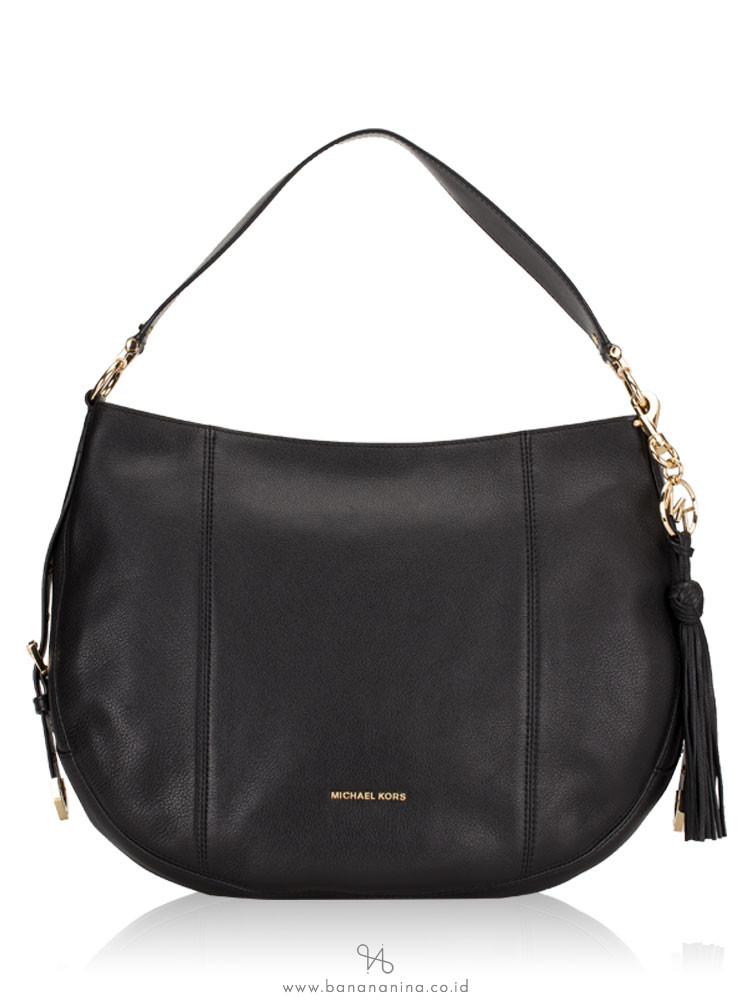 MICHAEL KORS Brooke Large Leather Hobo Black