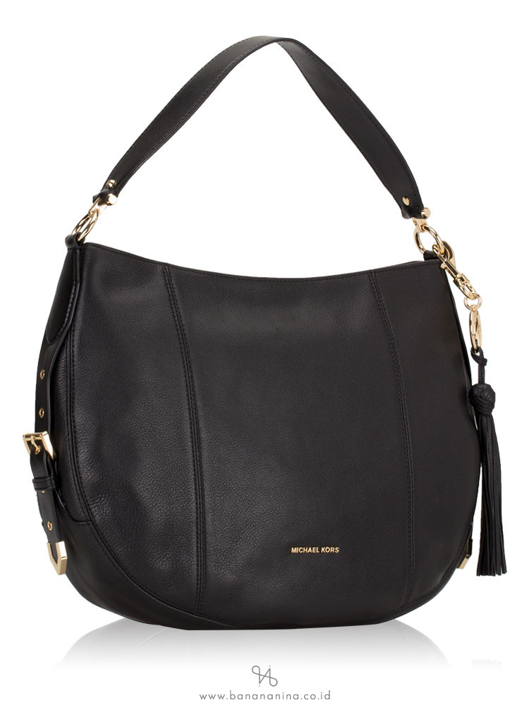 MICHAEL KORS Brooke Large Leather Hobo Black