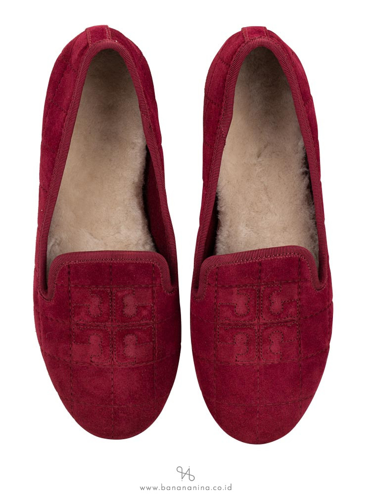 TORY BURCH Quilted Suede Cowley Slipper Port Royal Sz 7