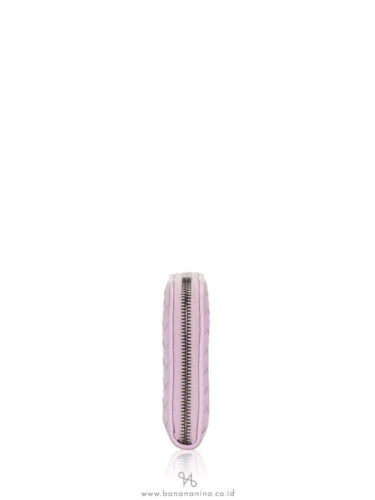 BOTTEGA VENETA Intrecciato Nappa Zip Wallet Oyster Purple