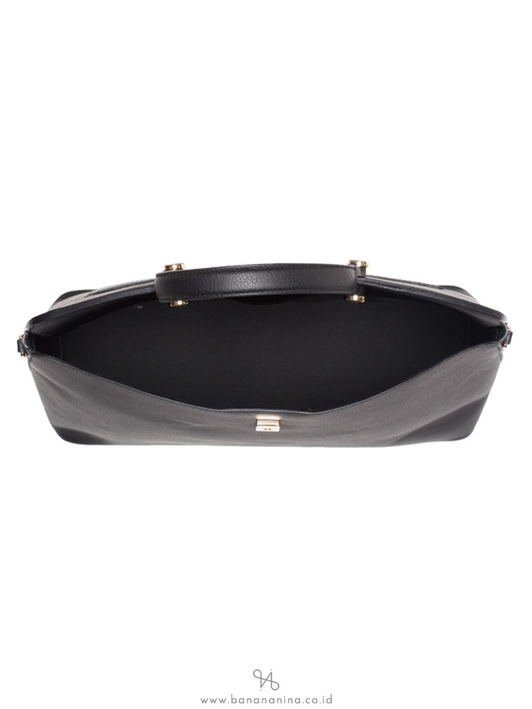 FURLA My Piper Leather Large Top Handle Onyx