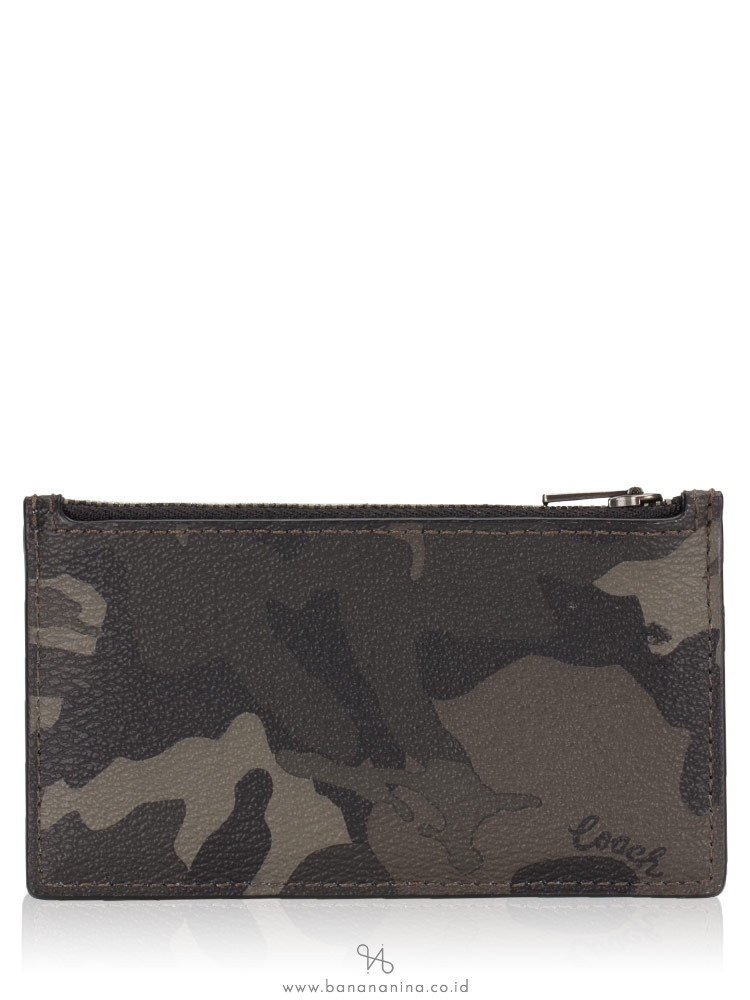 COACH Men 77930 Zip Card Case Camo Green Multi