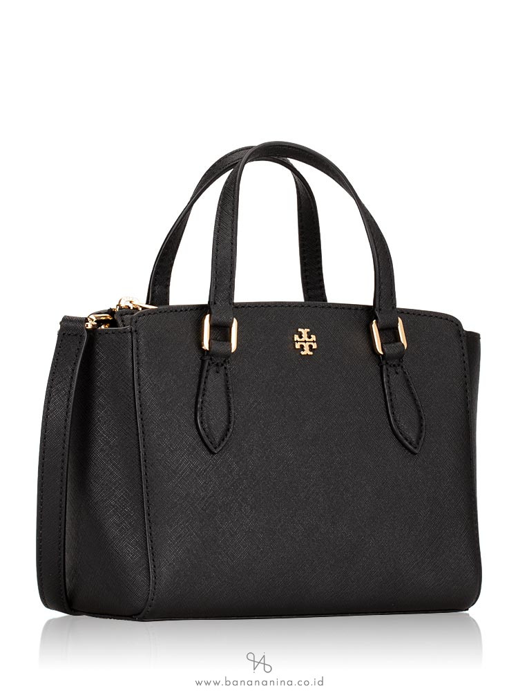 Tory Burch Emerson Mini Top Zip Tote Black
