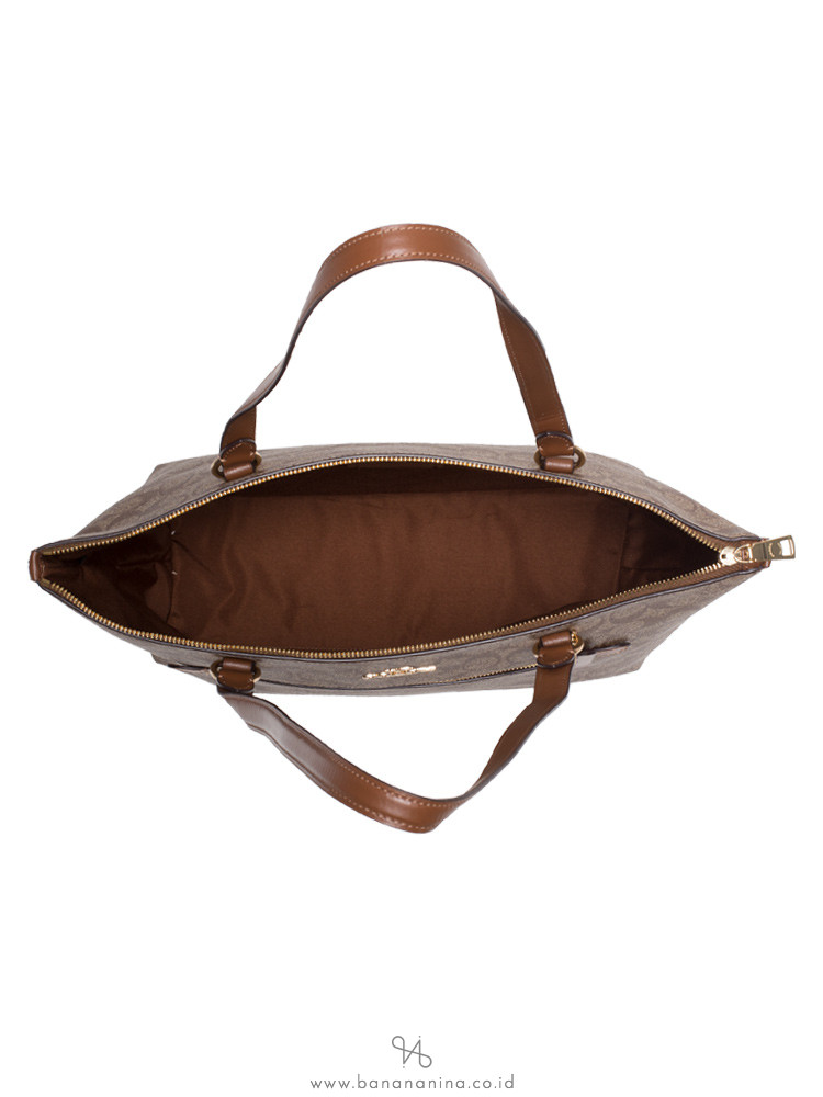 COACH 79609 Signature Gallery Tote Khaki Saddle