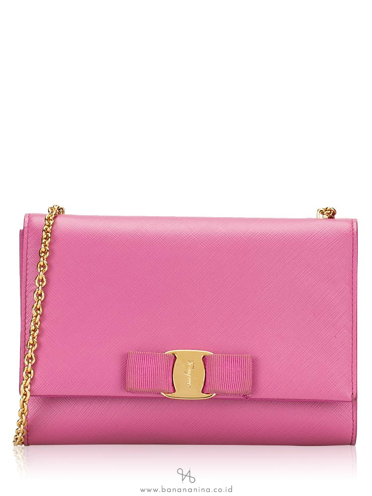 SALVATORE FERRAGAMO Ginny Vara Crossbody Pink