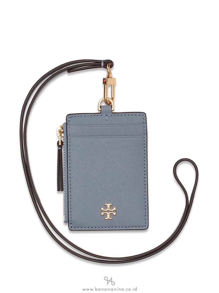 TORY BURCH Emerson Saffiano ID Lanyard Black